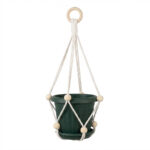Macrame Plant Hanger with Beads – 45cm Boho Style