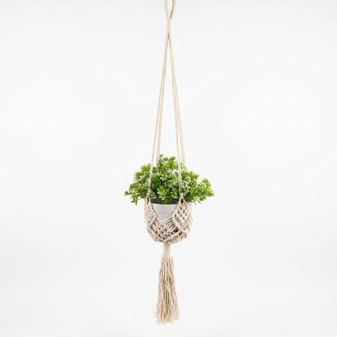 Macrame Plant Hanger – 105cm Boho Cotton Rope Design