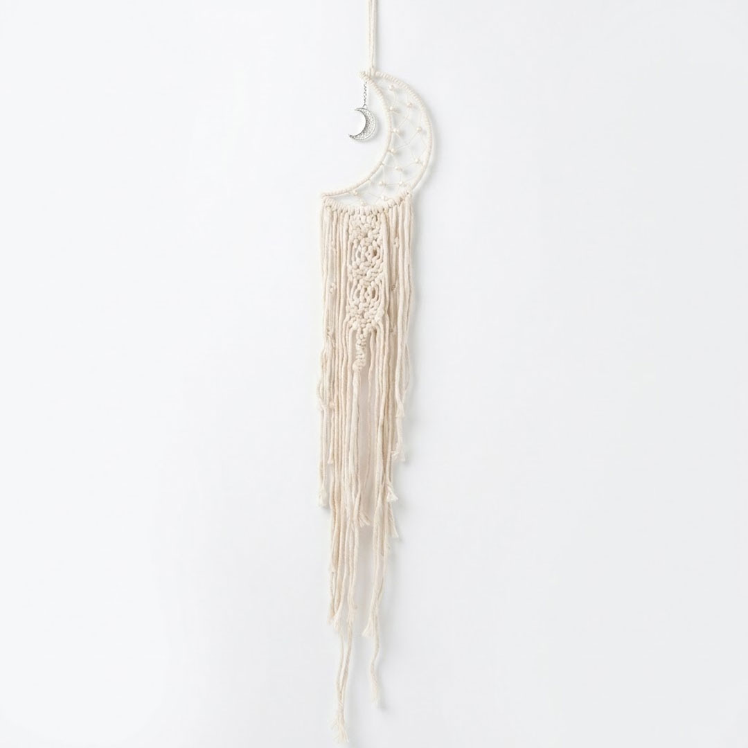 Crescent Moon Macrame Wall Hanging Dream Catcher