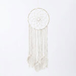 Macrame Wall Hanging Dream Catcher with Leaf Fringe Detail