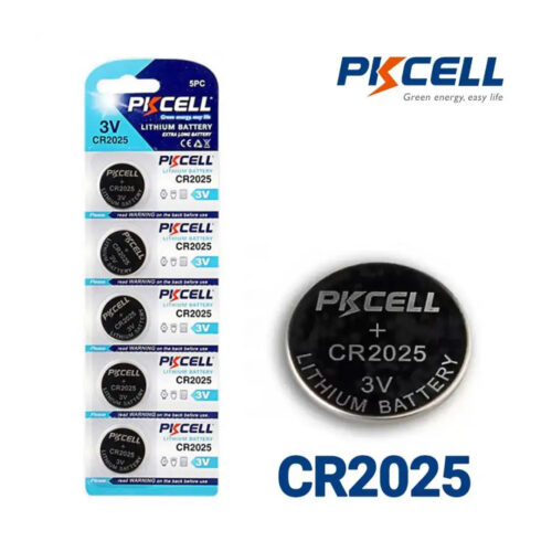 5pcs PKCELL CR2025 3V Lithium Button Cell Batteries