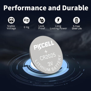5pcs PKCELL CR2025 3V Lithium Button Cell Batteries