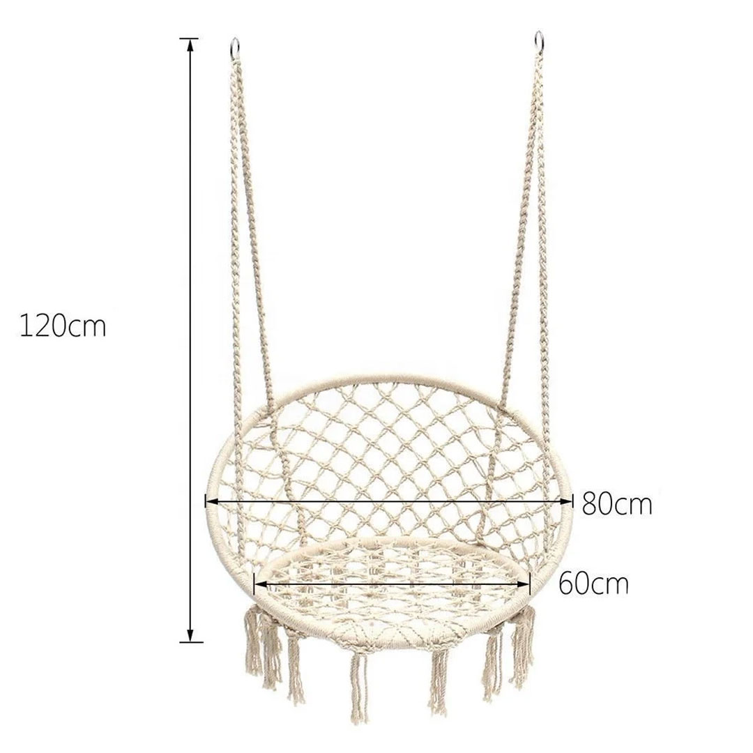 Macrame Hammock Swing Chair for Indoor & Outdoor Use