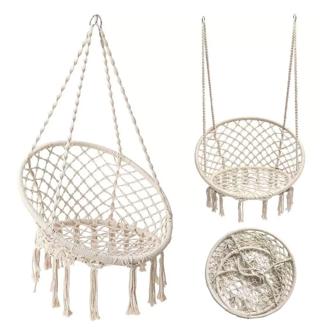 Macrame Hammock Swing Chair for Indoor & Outdoor Use