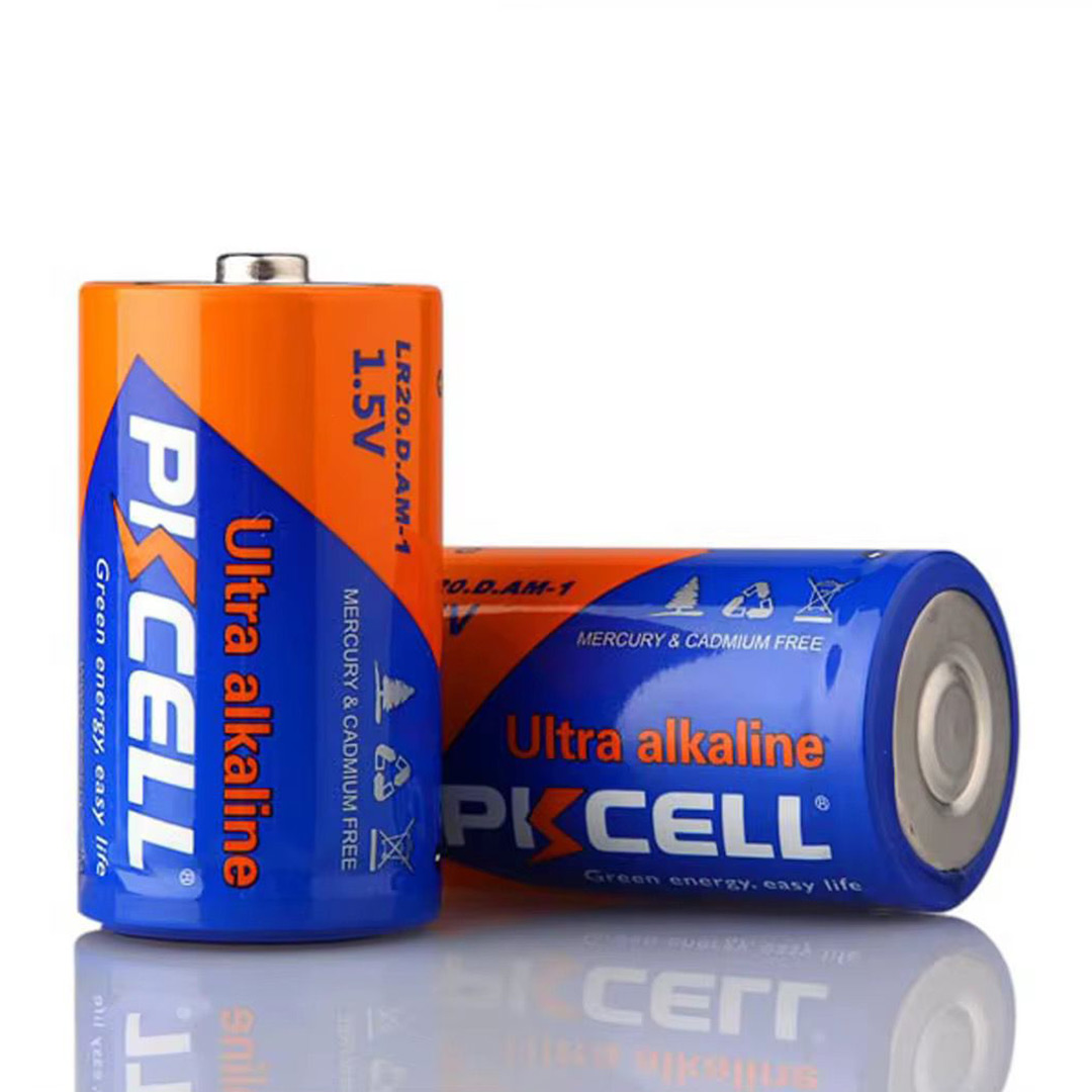 2pc PKCELL D Size Alkaline Battery LR20