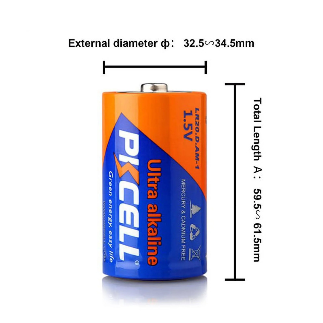 2pc PKCELL D Size Alkaline Battery LR20