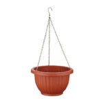 Terracotta Style Plastic Hanging Planter with Metal Chain