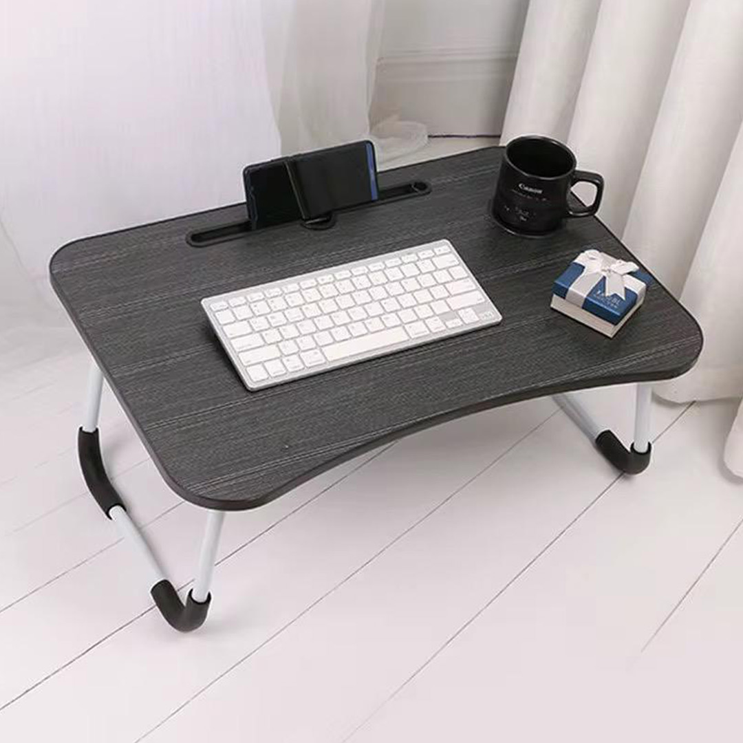 Foldable Laptop Desk with Drawer, Cup Holder and Tablet Slot