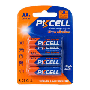 4pcs PKCELL AA LR6 1.5V Alkaline Batteries