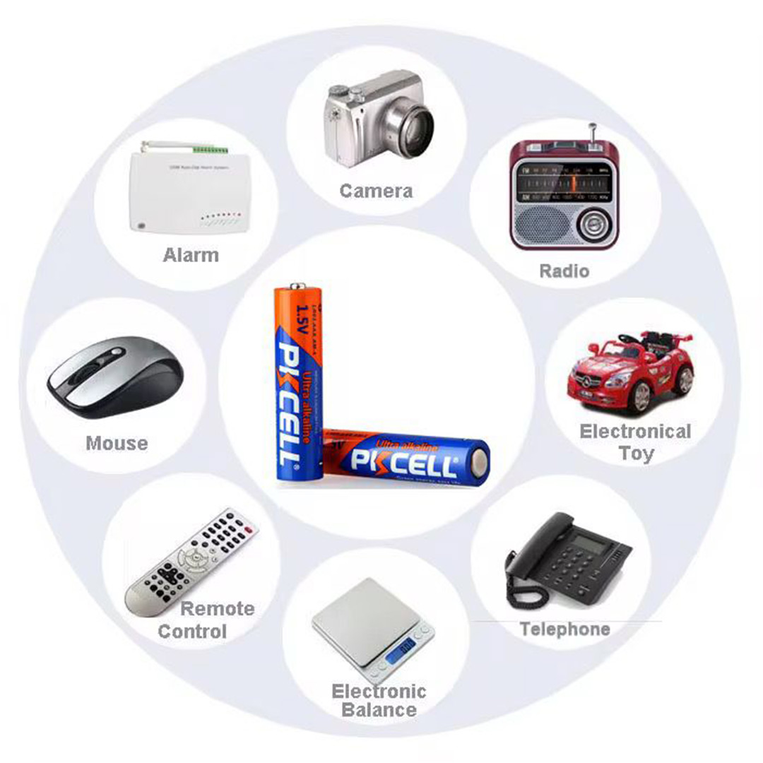 4pcs PKCELL AA LR6 1.5V Alkaline Batteries