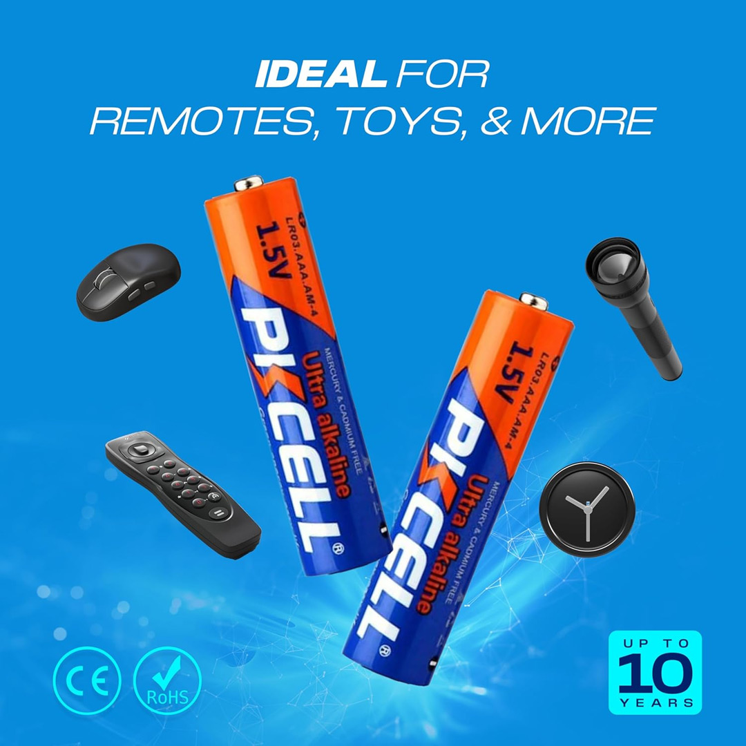 4pcs PKCELL AA LR6 1.5V Alkaline Batteries