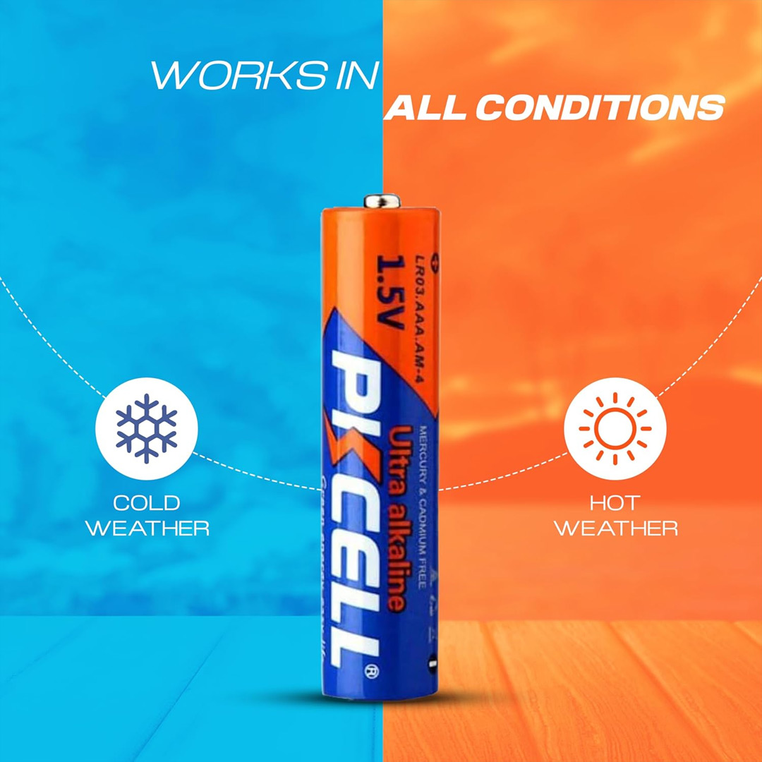 4pcs PKCELL AA LR6 1.5V Alkaline Batteries