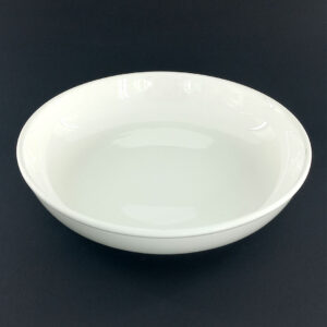 25cm Porcelain Deep Plate with Glossy White Finish