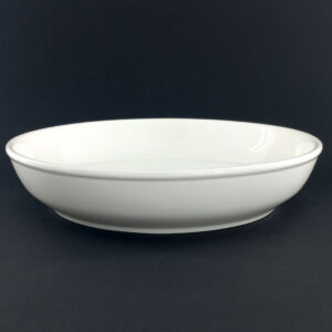 25cm Porcelain Deep Plate with Glossy White Finish