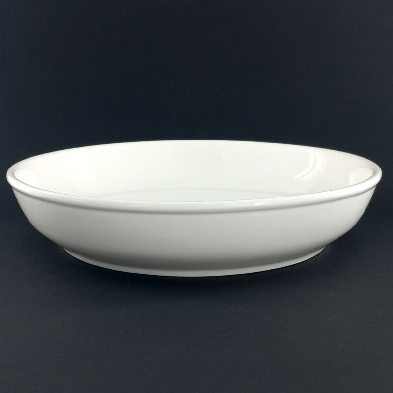 25cm Porcelain Deep Plate with Glossy White Finish