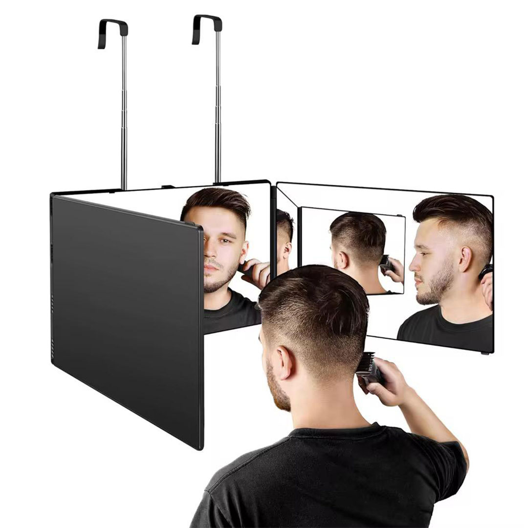 3 Way Hanging Vanity Mirror with LED Light, Adjustable Height