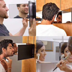 3 Way Hanging Vanity Mirror with LED Light, Adjustable Height