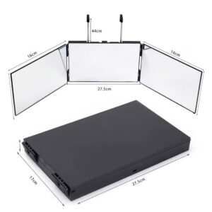 3 Way Hanging Vanity Mirror with LED Light, Adjustable Height