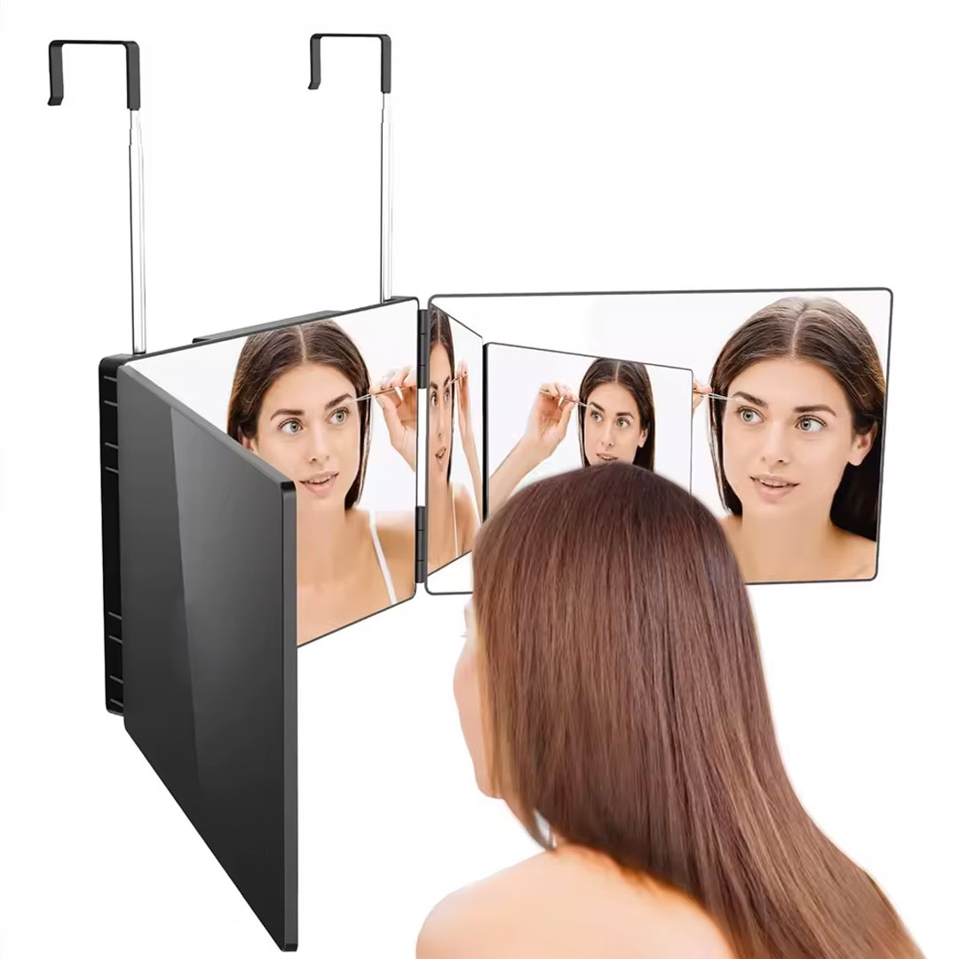 3 Way Hanging Vanity Mirror with LED Light, Adjustable Height
