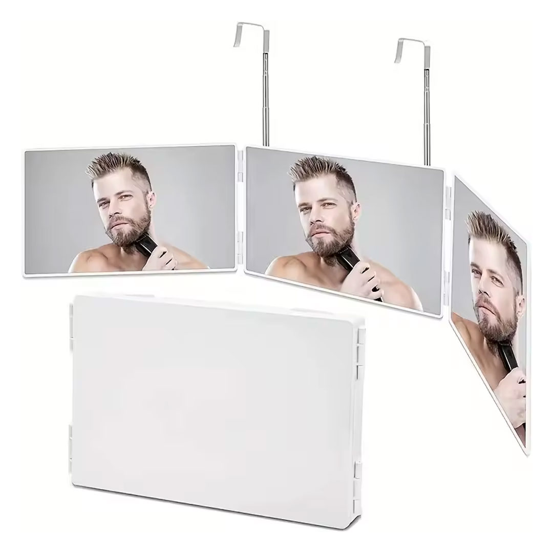 3 Way Hanging Vanity Mirror with LED Light, Adjustable Height