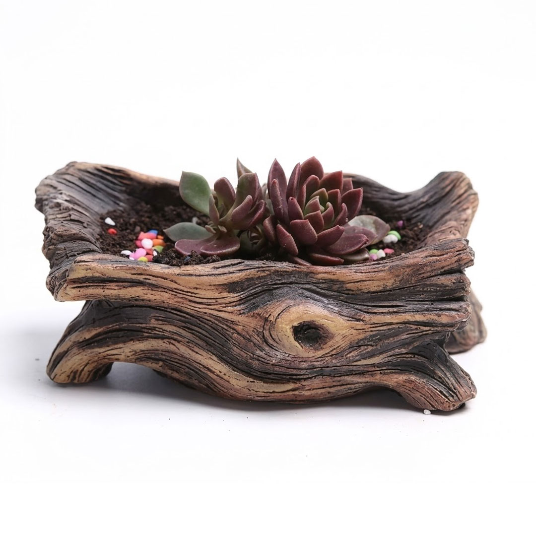 Cement Driftwood Planter