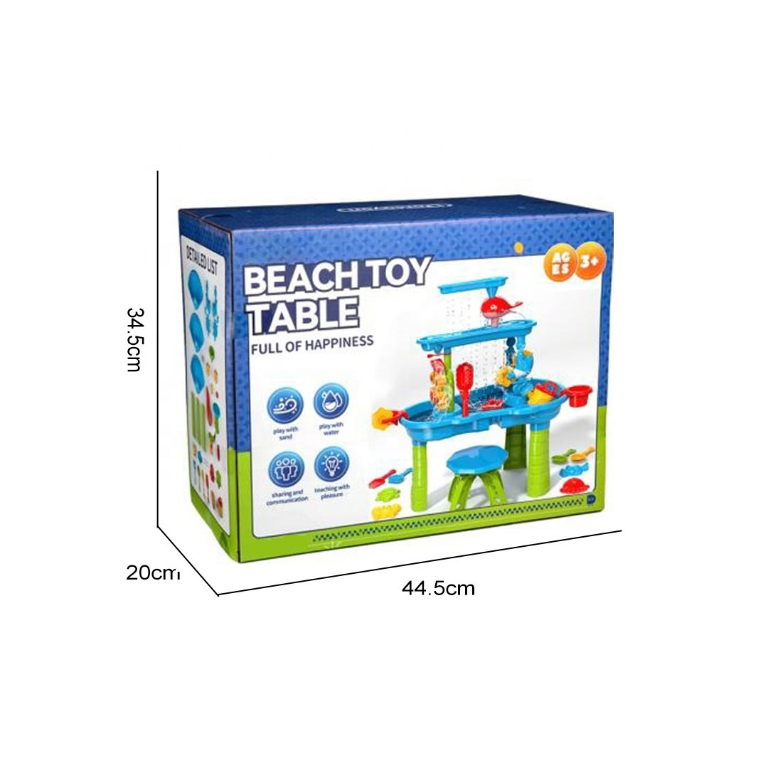 3 Tier Kids Water Table Toy Set with Sand Play Accessories
