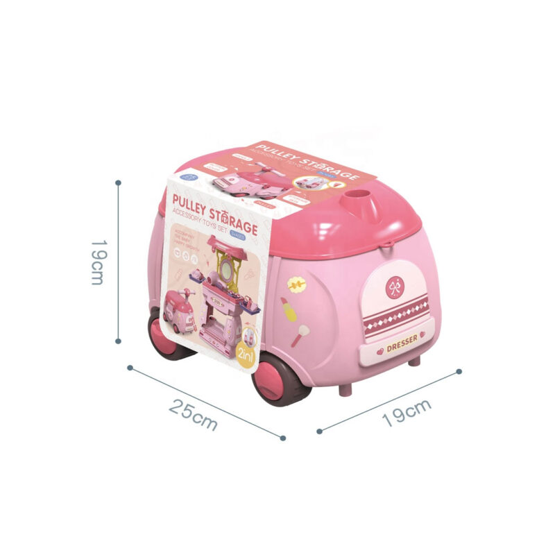 3 in 1 Kids Vanity Table Set with Ride On Suitcase