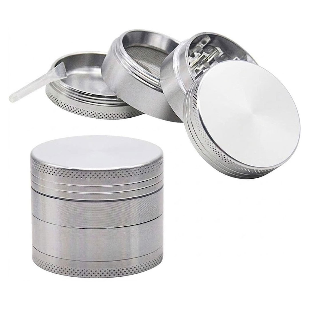 55mm 4pc Metal Herb Grinder with Pollen Catcher