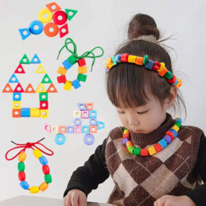 435pc Colorful Lacing & Stringing Bead Kit for Kids