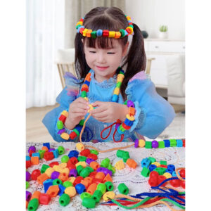 435pc Colorful Lacing & Stringing Bead Kit for Kids
