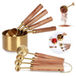 8pc Gold Stainless Steel Measuring Cups and Spoons Set
