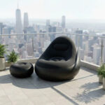 Inflatable Lazy Sofa with Footrest for Indoor and Outdoor Use