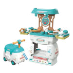 Kids Doctor Kit Toy Set with Mobile Pulley Storage Car Case
