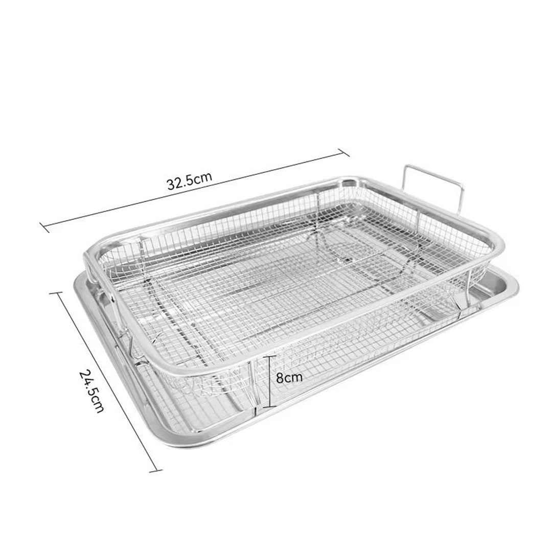 Stainless Steel Crisper Basket for Oven with Drip Tray