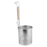 Stainless Steel Noodle Strainer Basket with Wooden Handle