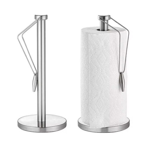 Stainless Steel Standing Paper Towel Holder with Tension Arm
