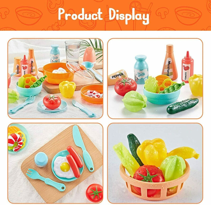 55pc Kids Kitchen Play Set with Light, Sound and Water