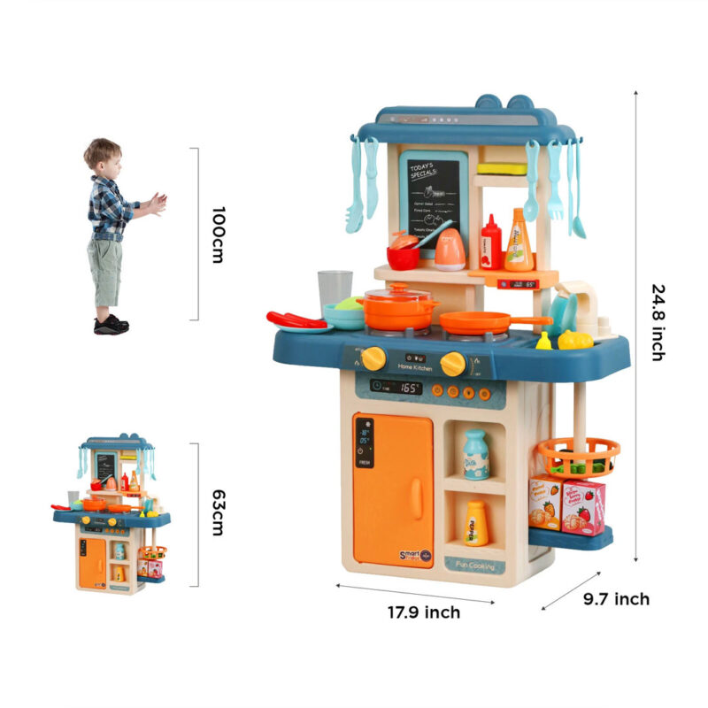 55pc Kids Kitchen Play Set with Light, Sound and Water