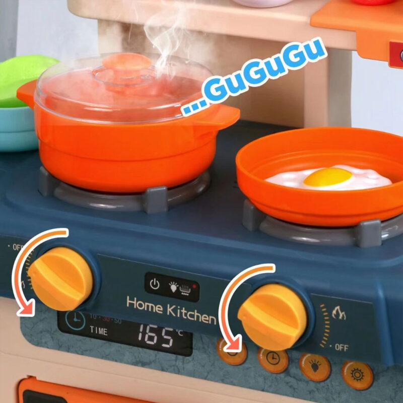 55pc Kids Kitchen Play Set with Light, Sound and Water