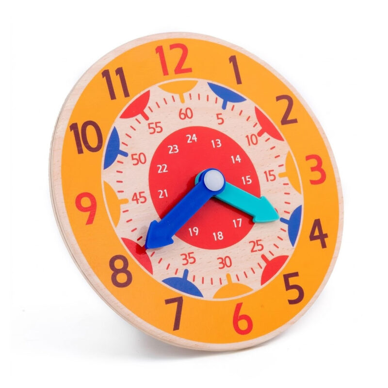 montessori-wooden-clock-1 Montessori Wooden Clock Toy for Teaching Kids