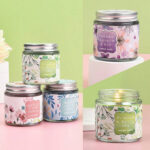 Soy Wax Scented Candle in Glass Jar - 4 Floral Fragrances