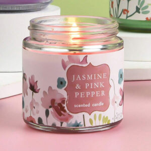 Soy Wax Scented Candle in Glass Jar - 4 Floral Fragrances