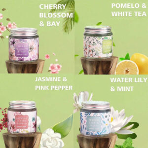 Soy Wax Scented Candle in Glass Jar - 4 Floral Fragrances