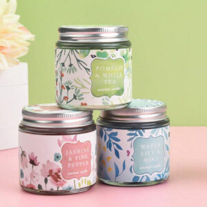 Soy Wax Scented Candle in Glass Jar - 4 Floral Fragrances