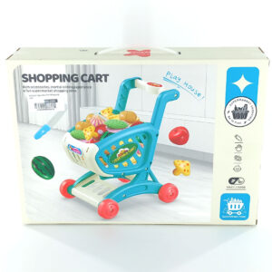 Kids Toy Shopping Cart with 15pc Play Food Set