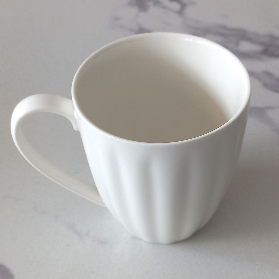 300ml Porcelain Ribbed Mug