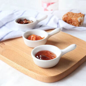 Mini Ceramic Dipping Sauce Bowls with Handle