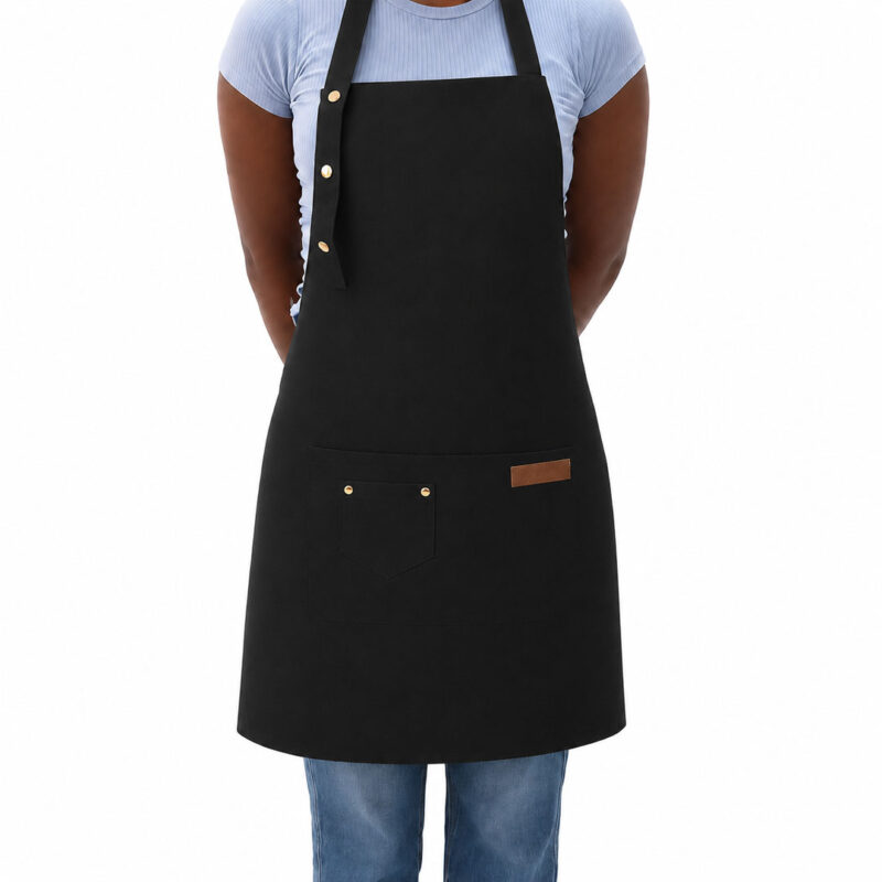 polyester-apron-13 Canvas Polyester Kitchen Apron with Pockets