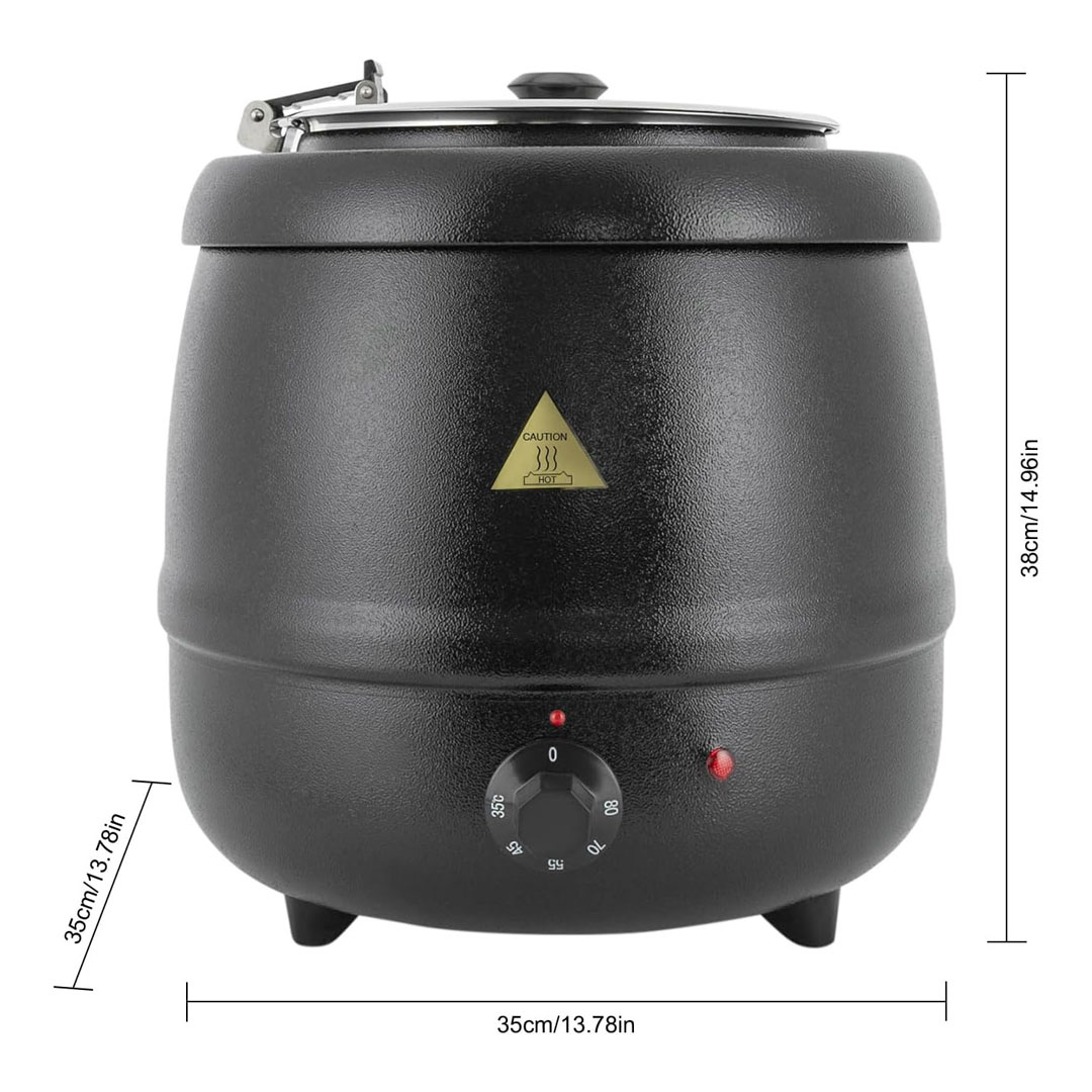 10L Electric Soup Warmer, 400W with 304 Steel Pot