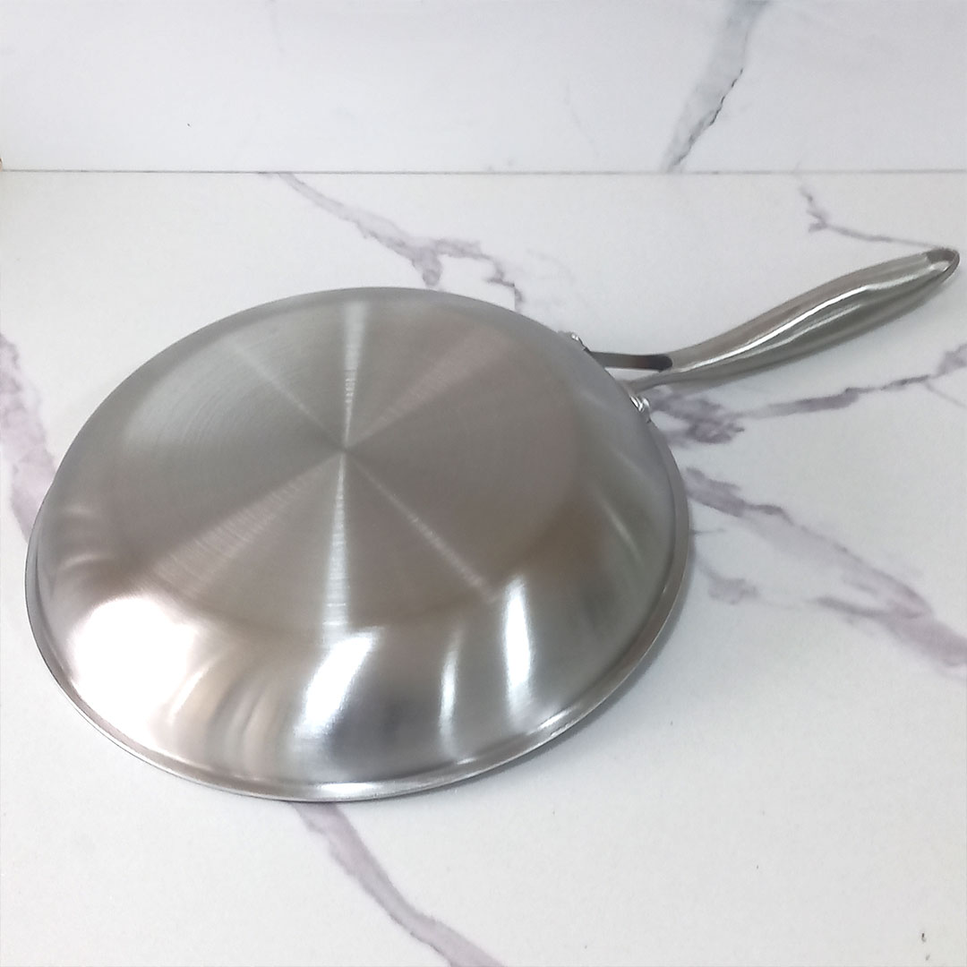 22, 26, or 30cm Tri Ply Stainless Steel Nonstick Frying Pan - Honeycomb Pattern